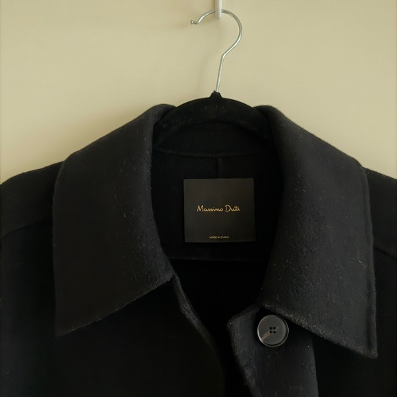 Massimo Dutti Classic Black Coat - Picture 2 of 4